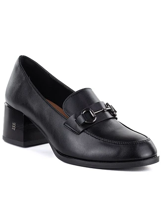 Dámské kožené boty na podpatku lord black Vinceza 18116