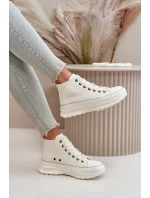 Dámské Tenisky Na Platformě Eko Kůže Big Star OO274064 Bílé