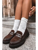 Dámské mokasiny z eko kůže čokoládové Cailen