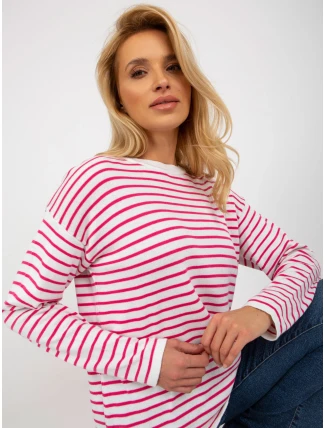 Dámský svetr LC SW 6006 .22 bílé a růžové - FPrice