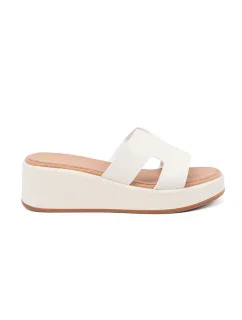 Praktické dámské Jasnobeżowy nazouváky platforma