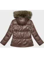 Hnědá dámská bunda se střihem bubliny S'west (B8190-14)