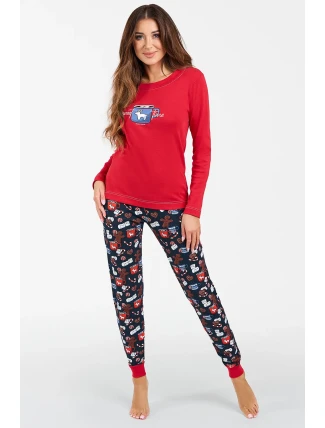 Italská móda Makala long length sp. barva:červená/potisk