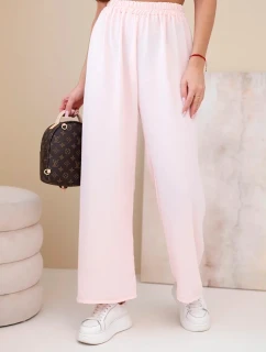 Kalhoty s širokým nohavicí jasně pudrově růžový