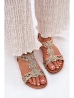Plné Dámské Sandály S Krajkovým Vzorem Artiker 56C1281 Zlaté