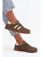 Dámské semišové tenisky na platformě tmavě zelené Sylviona Dámské semišové tenisky na platformě tmavě zelené Sylviona