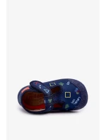 Dětské elastické papuče na suchý zip – tmavě modré Ambette