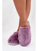 Dámské huňaté pantofle – fialové Belinna