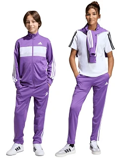 Adidas Seasonal Essentials Tiberio 3-Stripes dětská tepláková souprava fialová KC2125