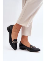 Zazoo 2885 Kožené baletky s ozdobou Černé Zazoo 2885 Kožené baletky s ozdobou Černé