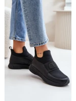 Sportovní Boty Na Platformě Kožené Černé Artiker 55C0035