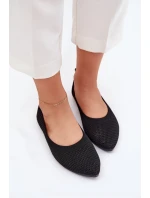 Síťované Textilní Baleríny Dámské Černé Sarina