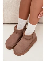 Dámské semišové sněhule Vinceza na platformě – béžové