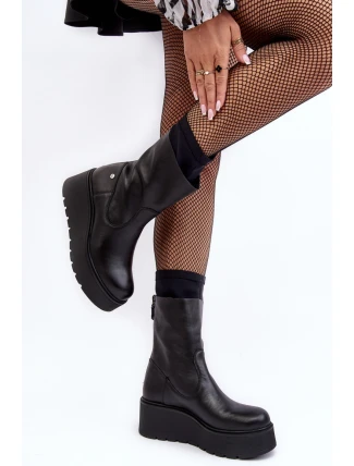 Boty na široké podrážce  model 219240 Step in style