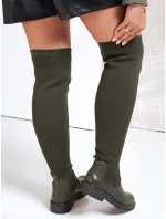 Dámské kozačky nad kolena zelené FashionStreet ZY1134