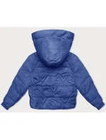 Dámská bunda v chrpové barvě pro přechodné období s károvanou podšívkou (842) Dámská bunda v chrpové barvě pro přechodné období s károvanou podšívkou (842)