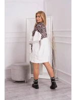 Velurové šaty s maskovacím motivem ecru Velurové šaty s maskovacím motivem ecru