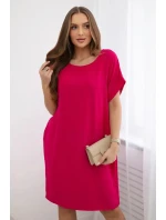 Šaty s kapsami fuchsie