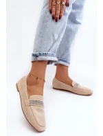 Dámské mokasíny s cirkony v béžové barvě Ralrika Dámské mokasíny s cirkony v béžové barvě Ralrika