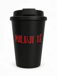 MILUJI TĚ - černý termohrnek 300 ml