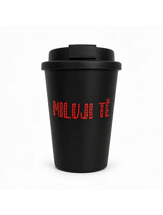 MILUJI TĚ - černý termohrnek 300 ml