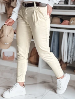 Dámské kalhoty chinos s páskem MODELA light beige FashionStreet UY2570