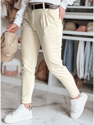 Dámské kalhoty chinos s páskem MODELA light beige FashionStreet UY2570