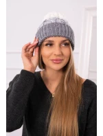 Dámská čepice Samara K346 šedá+bílá Dámská čepice Samara K346 šedá+bílá