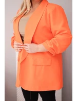 Dámské elegantní sako pro plnoštíhlé oranžové