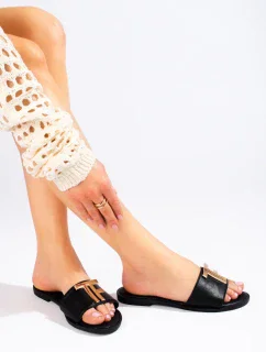 Originální dámské  nazouváky černé bez podpatku