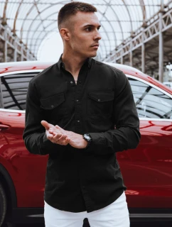 Pánská černá košile Jenille FashionStreet DX2373