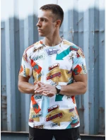 Pánské bílé tričko s potiskem FashionStreet RX5614