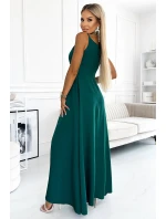 299-11 CHIARA elegantní maxi dlouhé šaty bez ramínek - ZELENÉ 299-11 CHIARA elegantní maxi dlouhé šaty bez ramínek - ZELENÉ