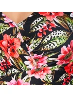 Dámské jednodílné plavky 60 black Floral - AVA