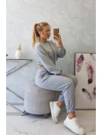 Zateplená souprava s krátkou mikinou šedá Zateplená souprava s krátkou mikinou šedá