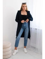 Zateplená dlouhá mikina s kapucí v barvě námořnická modř Zateplená dlouhá mikina s kapucí v barvě námořnická modř