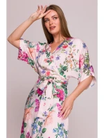 S405 Zavinovací maxi šaty s potiskem - model 1