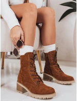 Dámské semišové šněrovací boty velbloudí barvy FashionStreet ZY1236 Dámské semišové šněrovací boty velbloudí barvy FashionStreet ZY1236