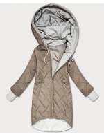 Béžová dámská bunda s asymetrickou spodní částí S'West (B8555-12)