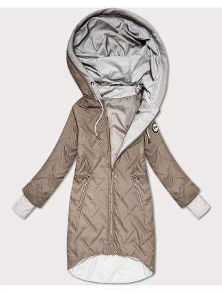 Béžová dámská bunda s asymetrickou spodní částí S'West (B8555-12)