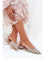 Dámské Baletky S Špičatými Špičkami Na Jemném Podpatku Béžové Abroes