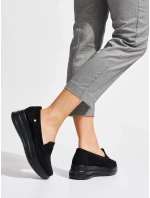 Luxusní dámské mokasíny černé na klínku Luxusní dámské mokasíny černé na klínku