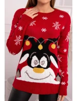 Vánoční svetr se sobem červený