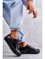 Módní lakované tenisky Big Star KK274044 Černá Módní lakované tenisky Big Star KK274044 Černá