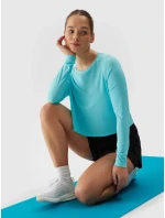 Dámské sportovní rychleschnoucí tričko s dlouhými rukávy loose 4F - modré