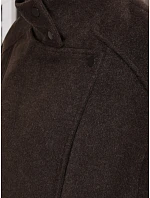 Krátký dámský kabát s vlnou, hnědý, FashionStreet TY6034 Krátký dámský kabát s vlnou, hnědý, FashionStreet TY6034