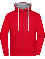 Daiber JN 963 Pánská mikina s kapucí "Lifestyle" 02.0963 red/grey heather