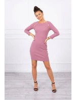 Šaty s ozdobnými knoflíky tmavě růžové Šaty s ozdobnými knoflíky tmavě růžové