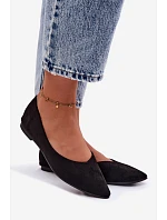 Baleríny Ploché Eko Semiš Černé Lelisa