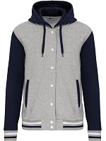 Kariban K 4003 Unisex bunda s kapucí "Teddy" 20.4003 oxford grey/navy/white